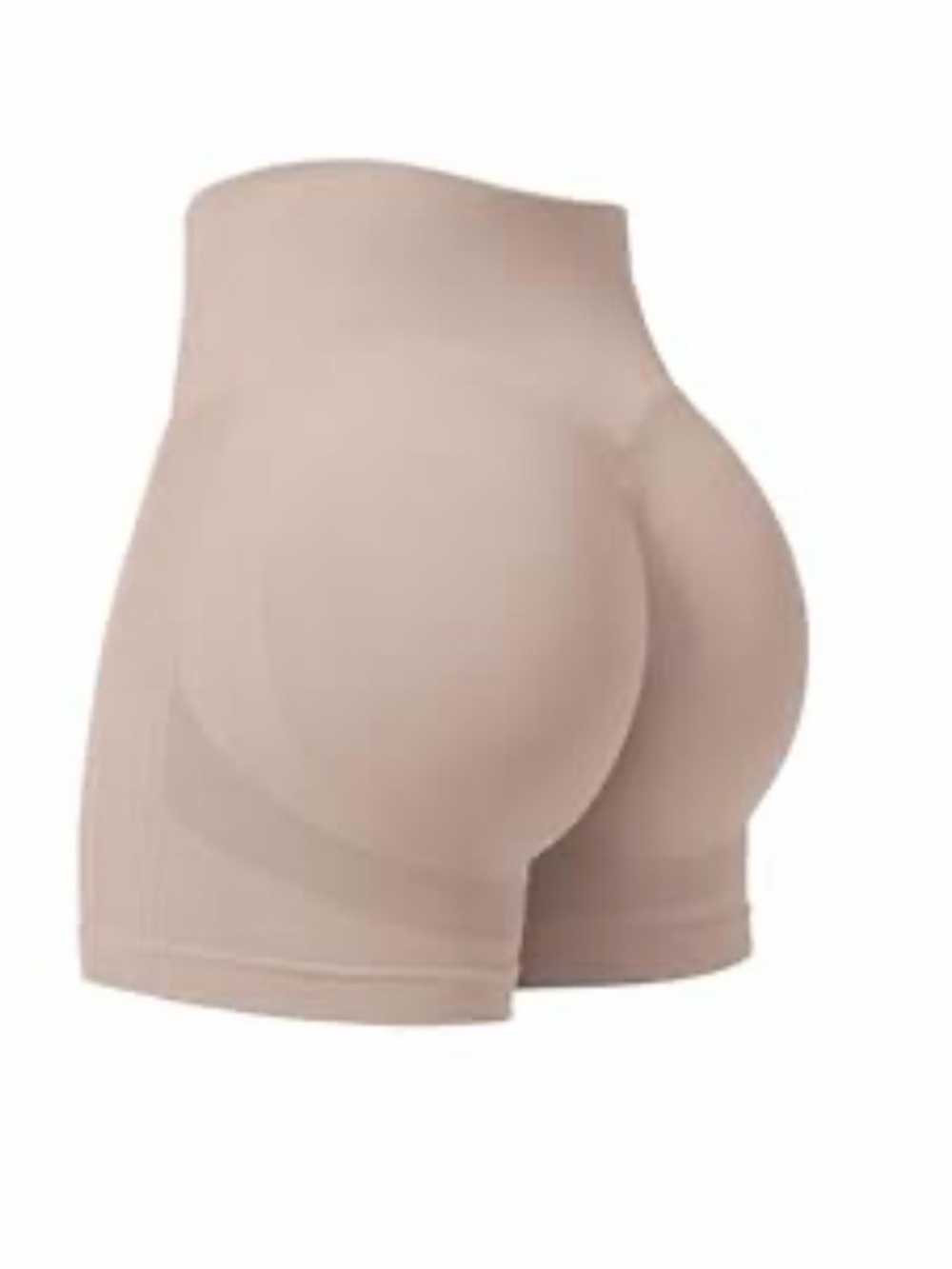 NEW Seamless Scrunch Butt Gym Shorts – Nude/Beige – Size M
